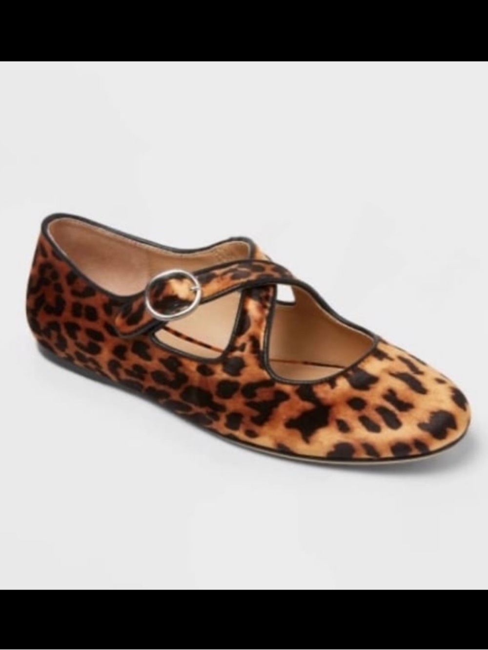 A New Day Women’s Tamsin Leopard Print Crisscross Mary Jane Flats NWT size 8.5